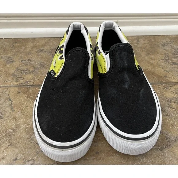 VANS Kids Classic black and yellow Slip On Size 2.5 - Picture 3 of 7